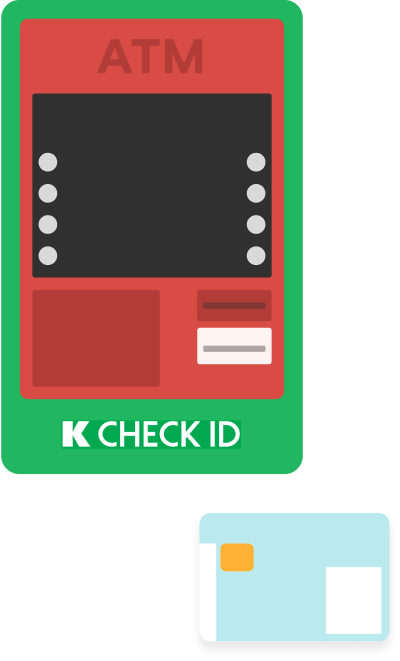 Step 4 an ATM with id card