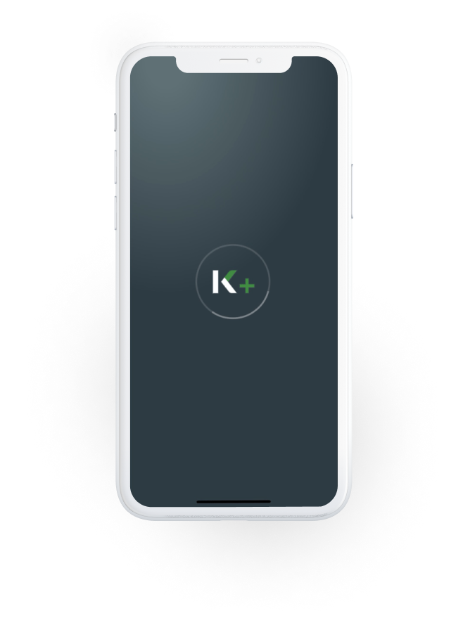 Step 2 showing phone screen with K Plus logo
